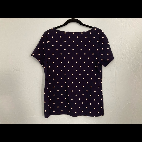 Talbots-LP-Blue w/Tan Polka Dots Top - Picture 1 of 5